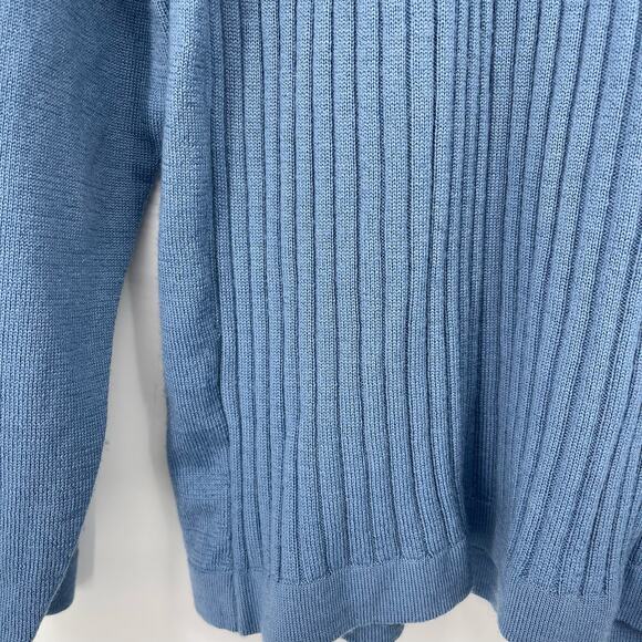 Vintage Metropolitan by Lord & Taylor 100% Merino Wool Sweater Blue  XL - Picture 8 of 10